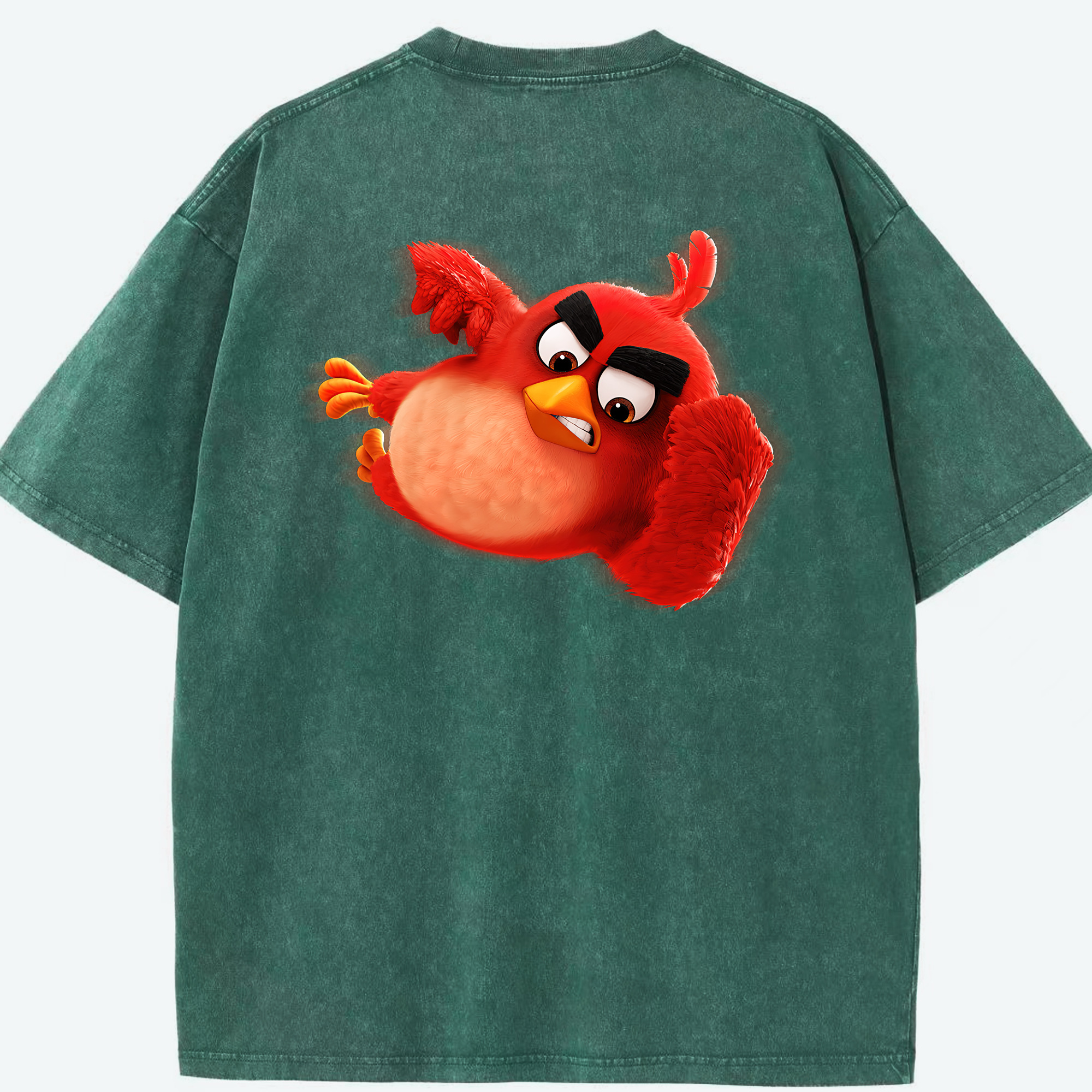 （画像用） Angry Birds アングリーバード 綿100% ヴィンテージ風 半袖Tシャツ（背面プリント）